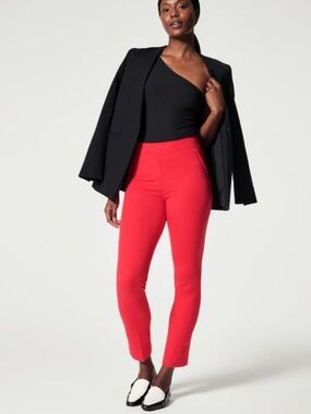 SPANX On-the-Go Ankle Slim Straight Pant Red Women’s Size Small